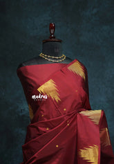 Majestic Maroon - Hamsavalli – Soft Silk Elegance saree with temple weaving rich pallu